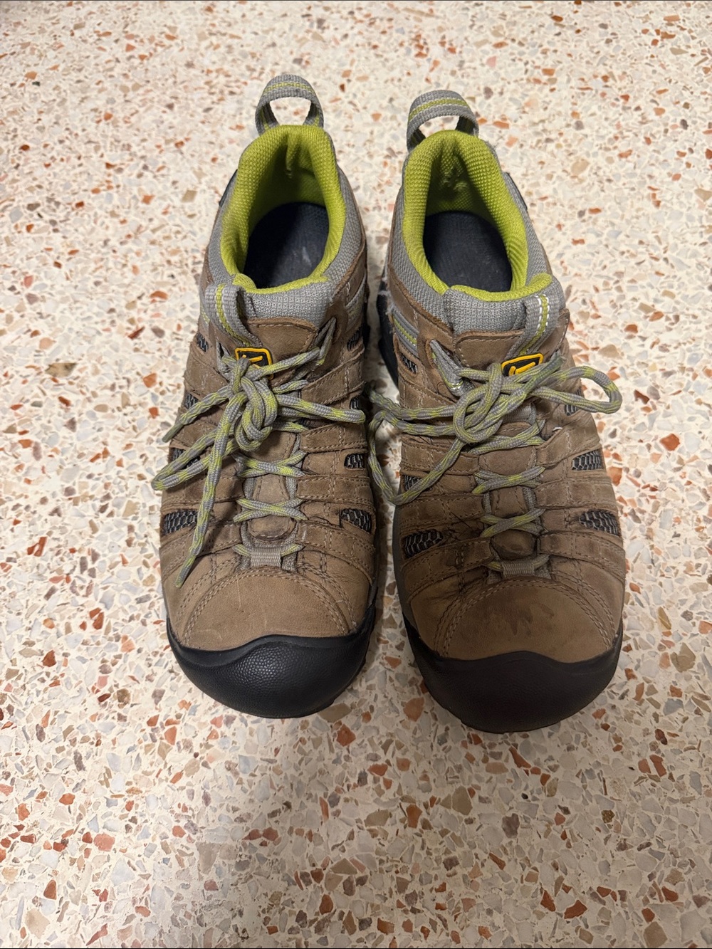 Keen Voyageur Vented Hiking Shoes Womens Size 8 EUR 38.5 Brindle Lime Green